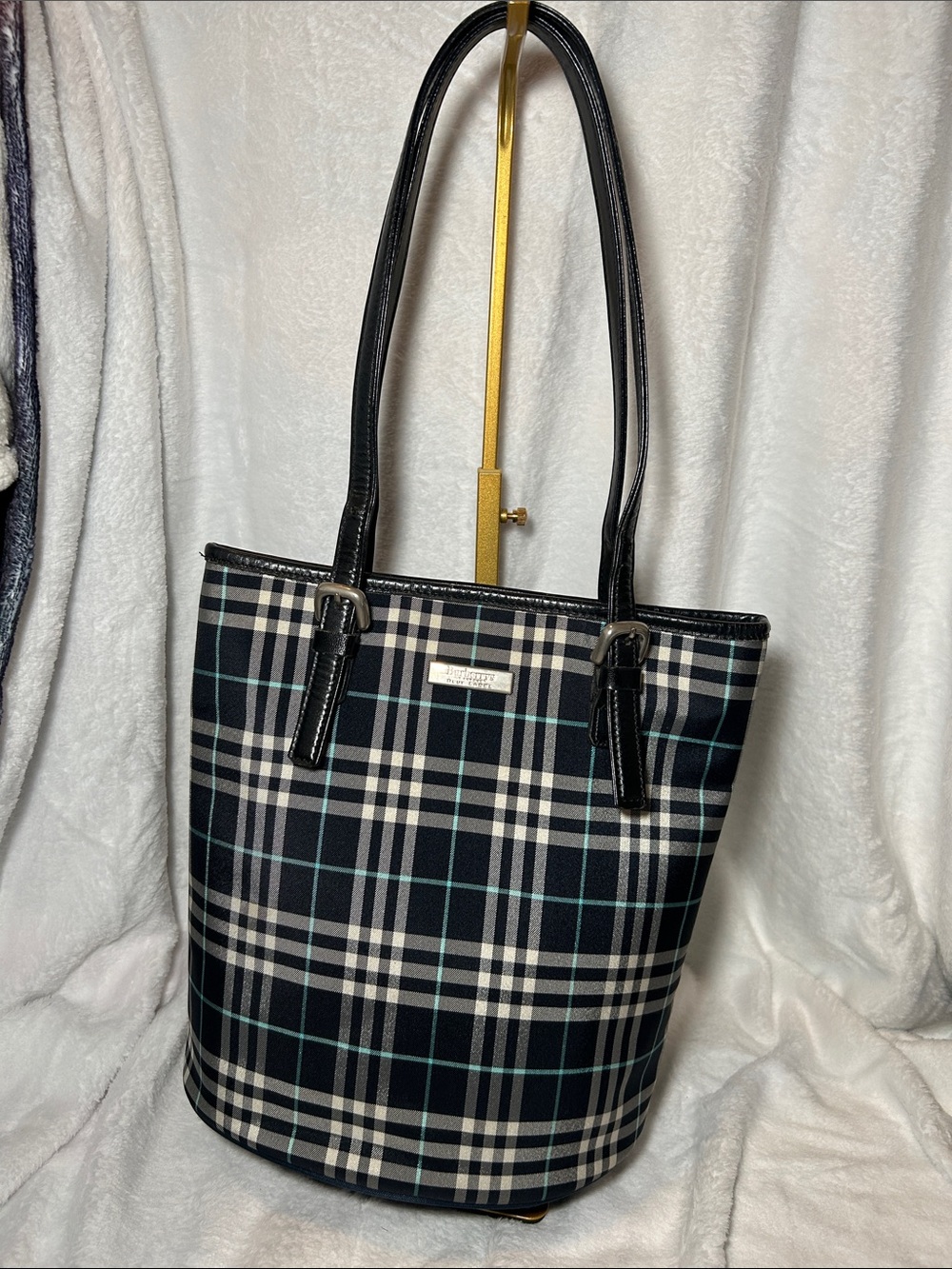 405. Vintage Burberrys Blue Label Blue Nova Check Bucket